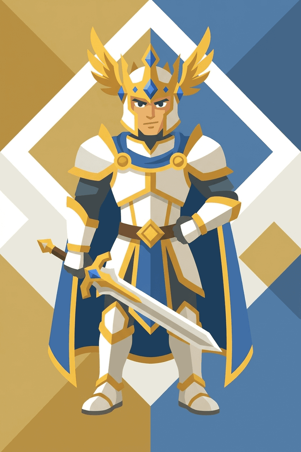 Male Iop in royal noble armor with golden embellishments