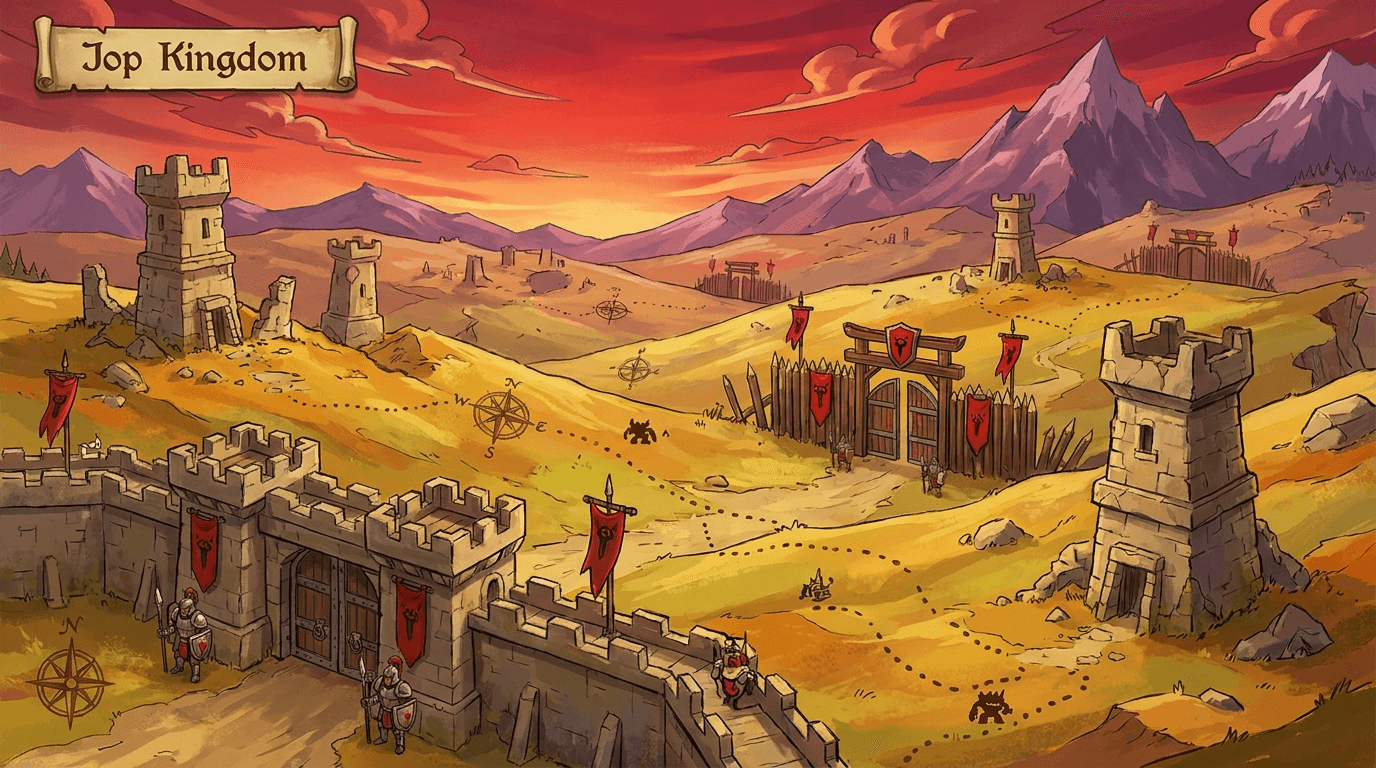 Iop borderlands, vast frontier landscapes of the World of Twelve